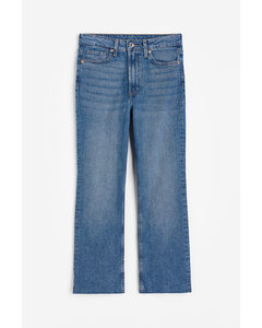 Flared High Cropped Jeans Denim Blue