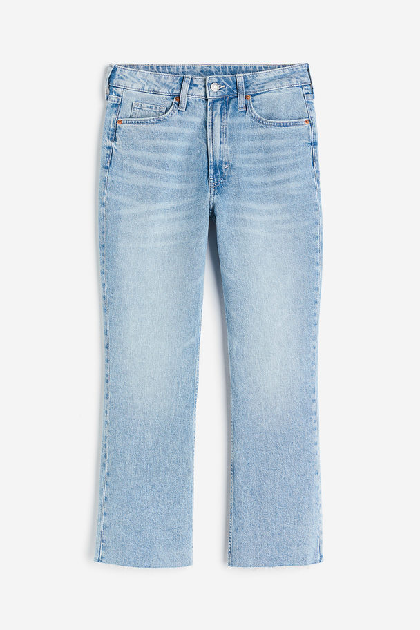 H&M Flared High Cropped Jeans Helles Denimblau