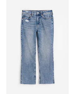 Flared High Cropped Jeans Blau