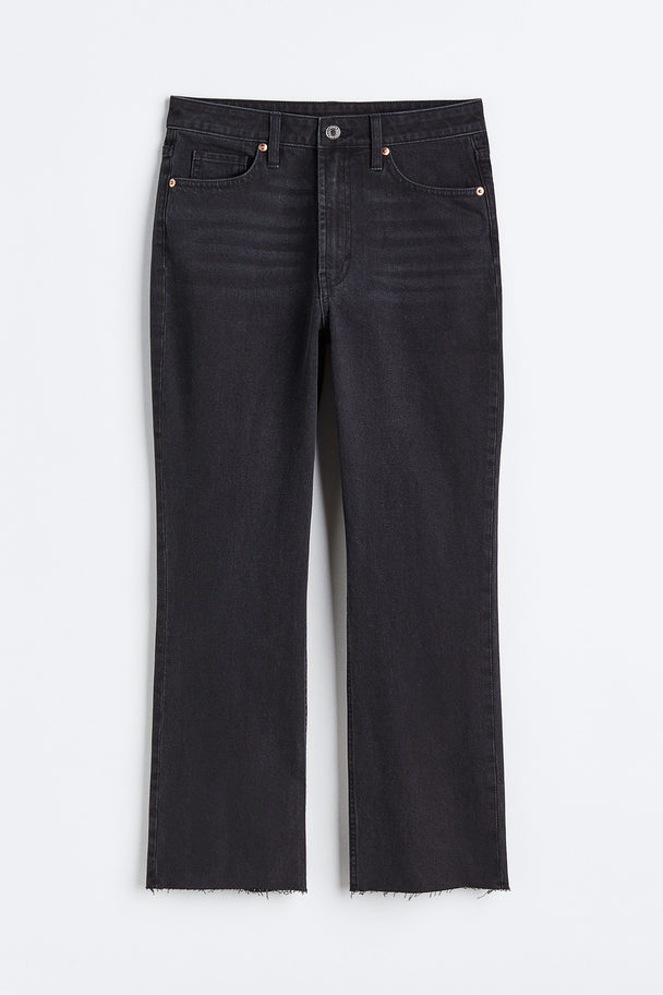 H&M Flared High Cropped Jeans Zwart