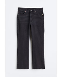 Flared High Cropped Jeans Zwart
