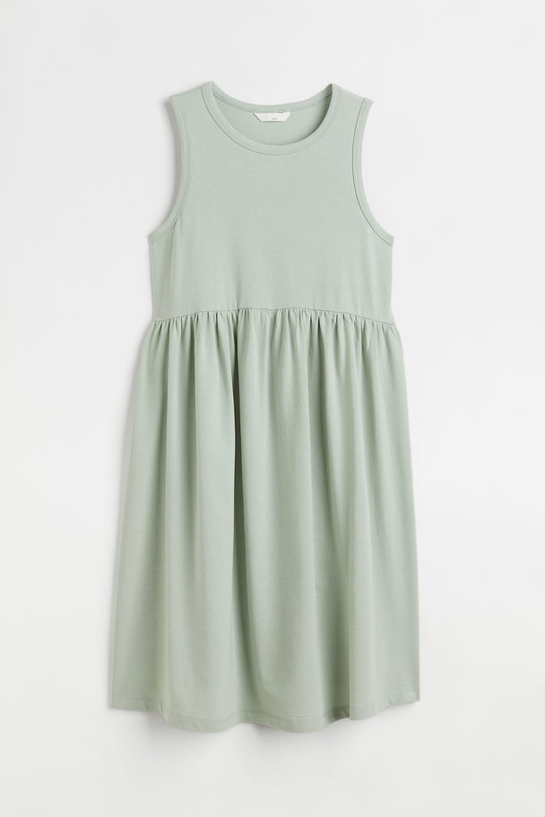 H&M Mama Short Jersey Dress Light Green
