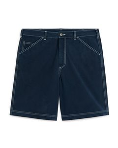 Short In Workwear-stijl Donkerblauw/wit