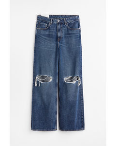 Bootcut Loose Jeans Denimblauw