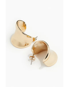 Wide Hoop Earrings Gold-coloured