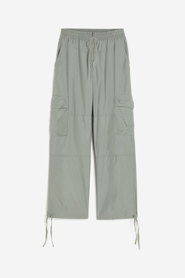 H&M Sports Cargo Trousers Light Khaki Green