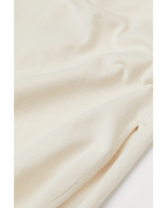 H&M Slit-detail Jersey Dress Cream