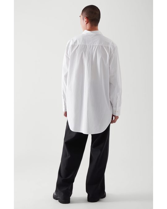 COS Oversized Poplin Printed Shirt White