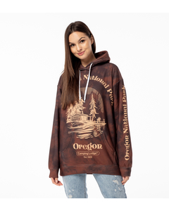 National Park Brown Womens Oversize Hoodie