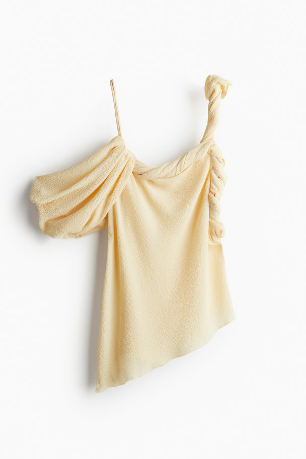 H&M Crinkled Top Med Snoet Detalje Vanilje