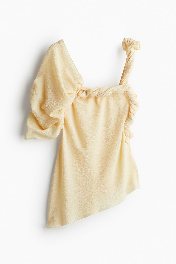 H&M Crinkled Top Med Snoet Detalje Vanilje