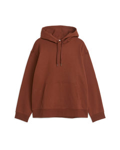Relaxed Terry Hoodie Brown