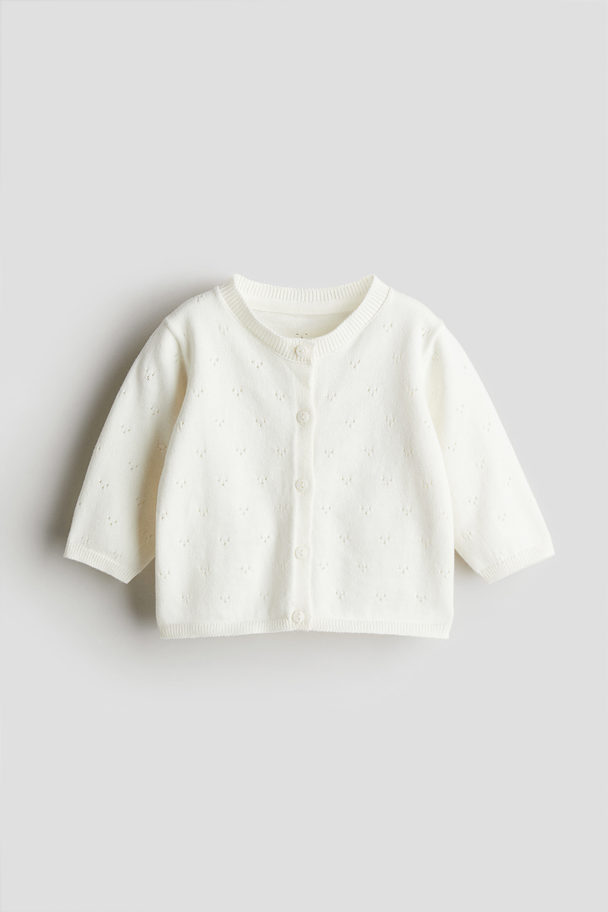 H&M Knitted Cardigan White