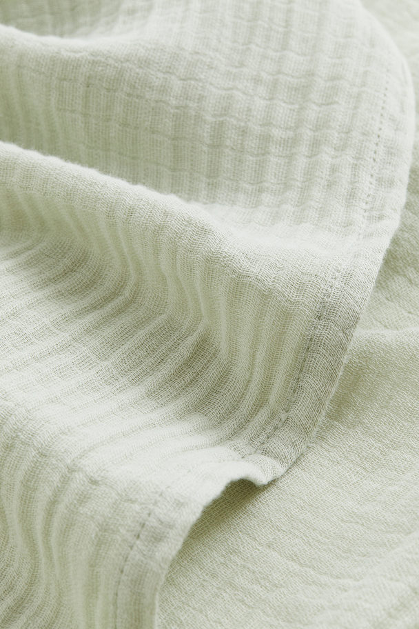 H&M HOME Cotton Muslin Comfort Blanket Light Green