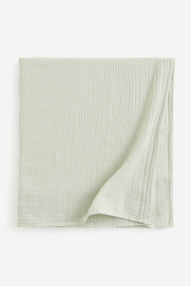 H&M HOME Cotton Muslin Comfort Blanket Light Green