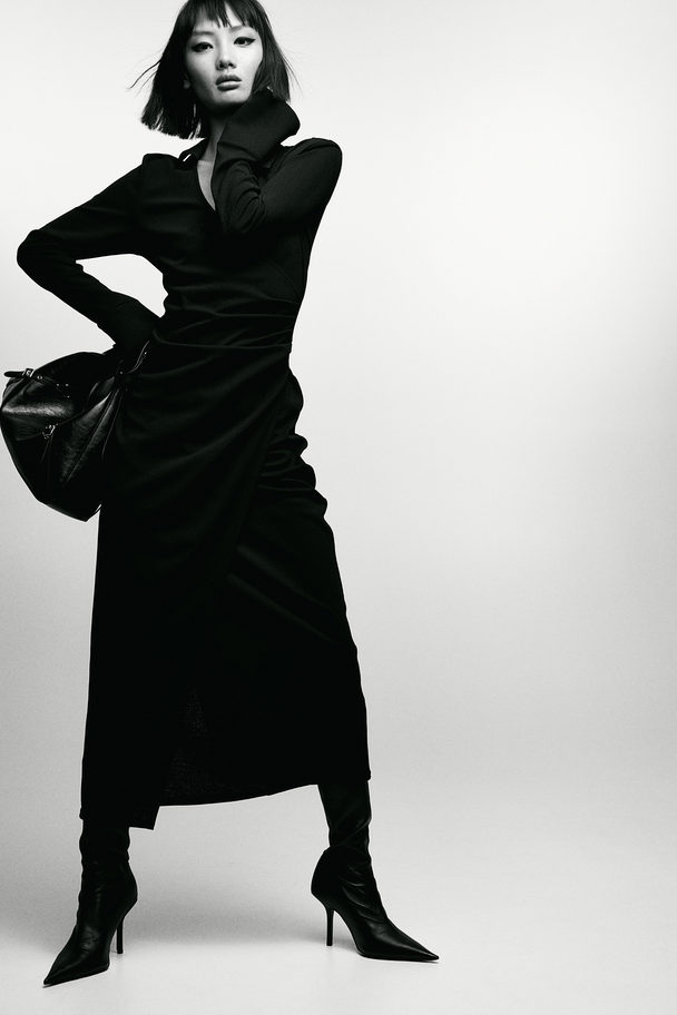 H&M Wrap Jersey Dress Black