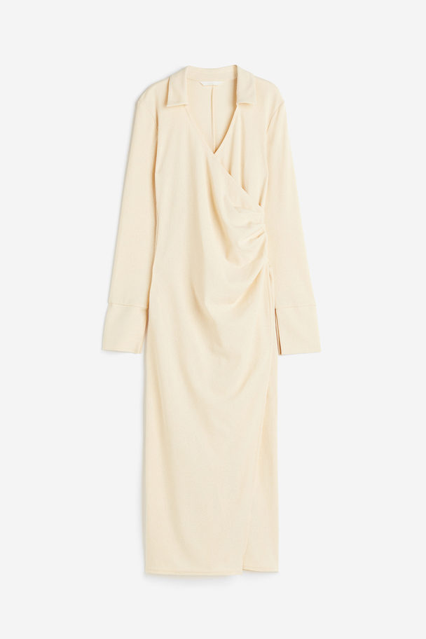 H&M Wrap Jersey Dress Light Yellow