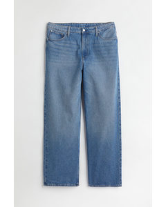 H&m+ Loose Straight High Jeans Denimblå