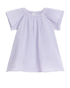 Cotton Muslin Dress With Body Lilac