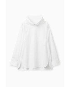 Relaxed-fit Roll-neck Blouse White