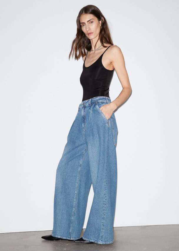 & Other Stories Wide Baggy Jeans Mid Blue