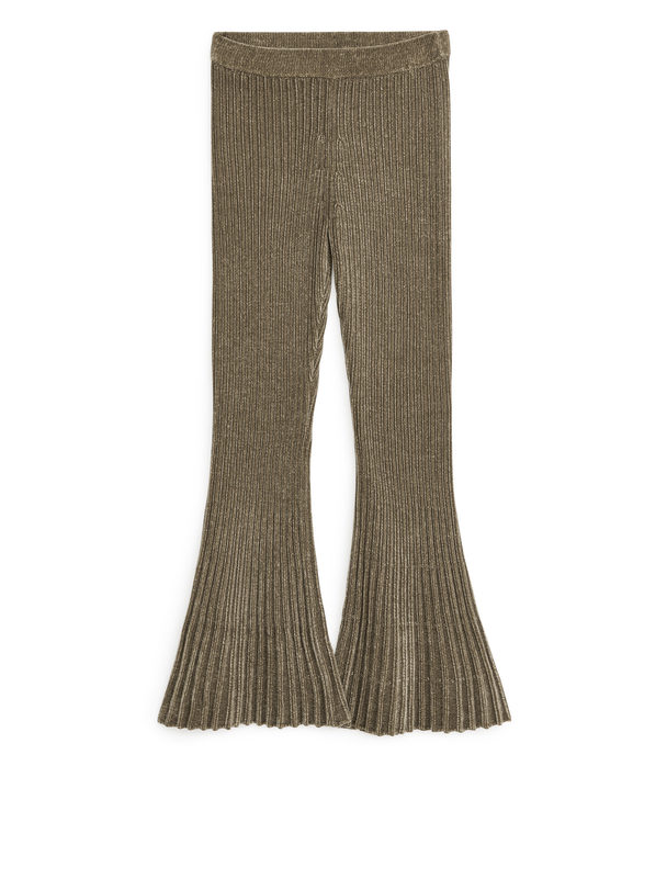 ARKET Rib-knit Chenille Trousers Mole