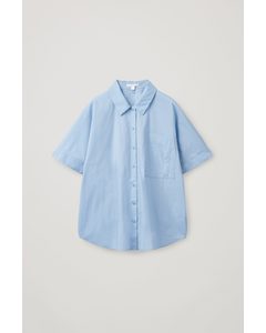 Poplin Short-sleeve Shirt Light Blue