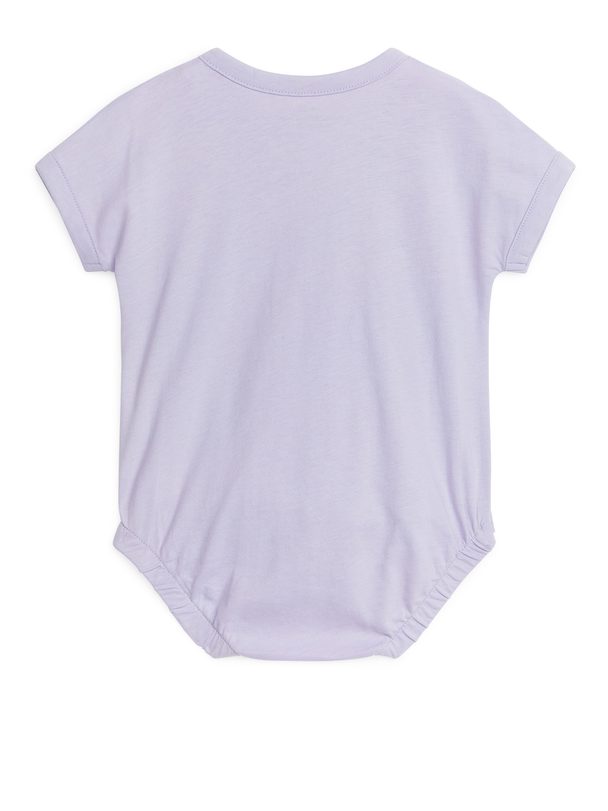 ARKET Short-sleeved Cotton Bodysuit Light Purple