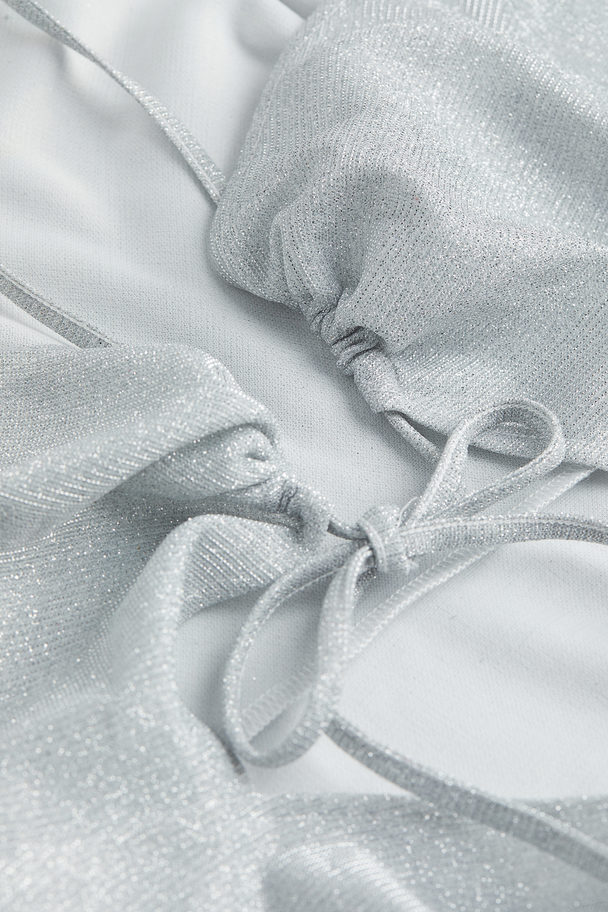 H&M H&m+ Glittery Slip Dress Light Grey