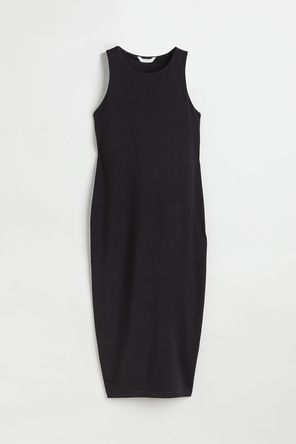 H&M Mama Fitted Jersey Dress Black
