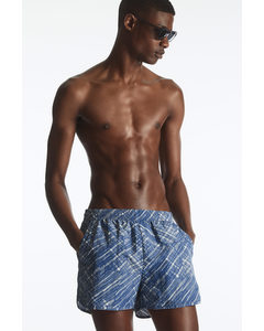 Printed Packable Swim Shorts Washed Blue / White / Printed