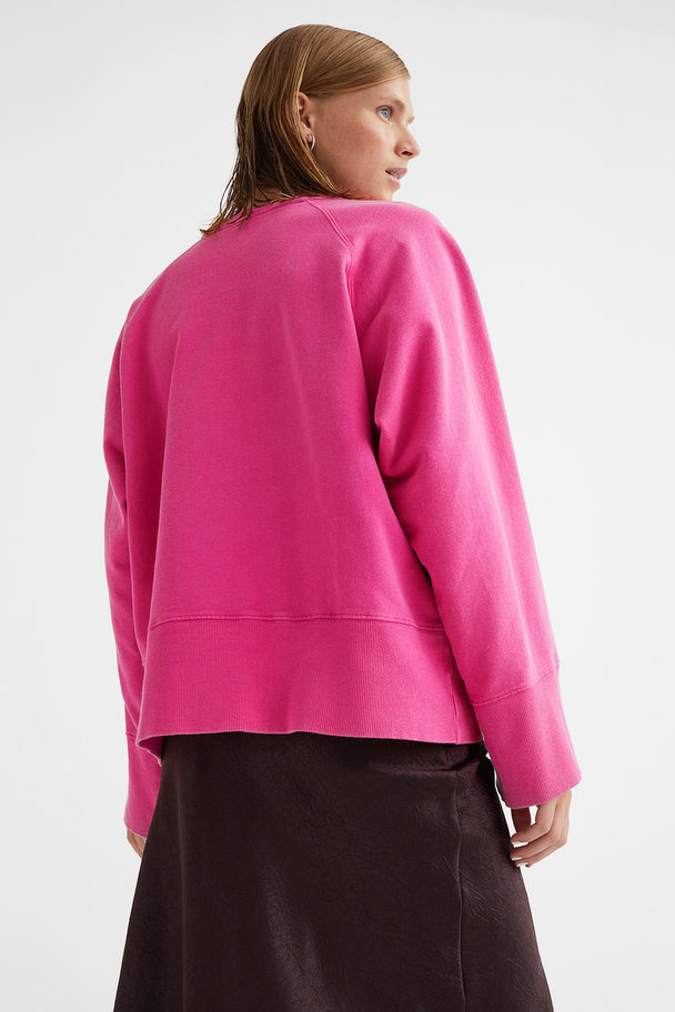 H&M Oversized Sweatshirt Bright Pink
