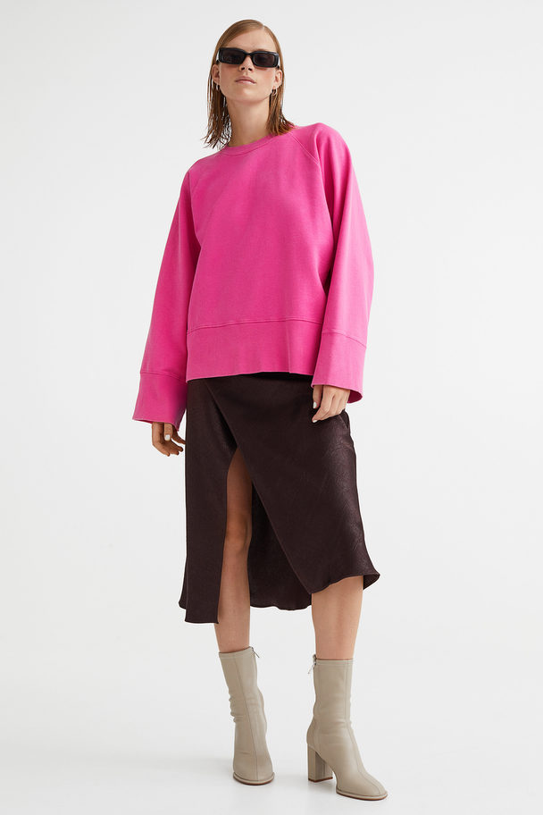H&M Oversized Sweatshirt Bright Pink