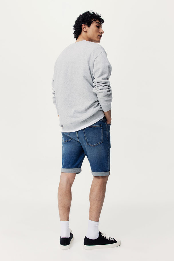 H&M Slim Denim Shorts Denim Blue