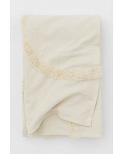 Tufted Cotton Bedspread Light Beige/patterned