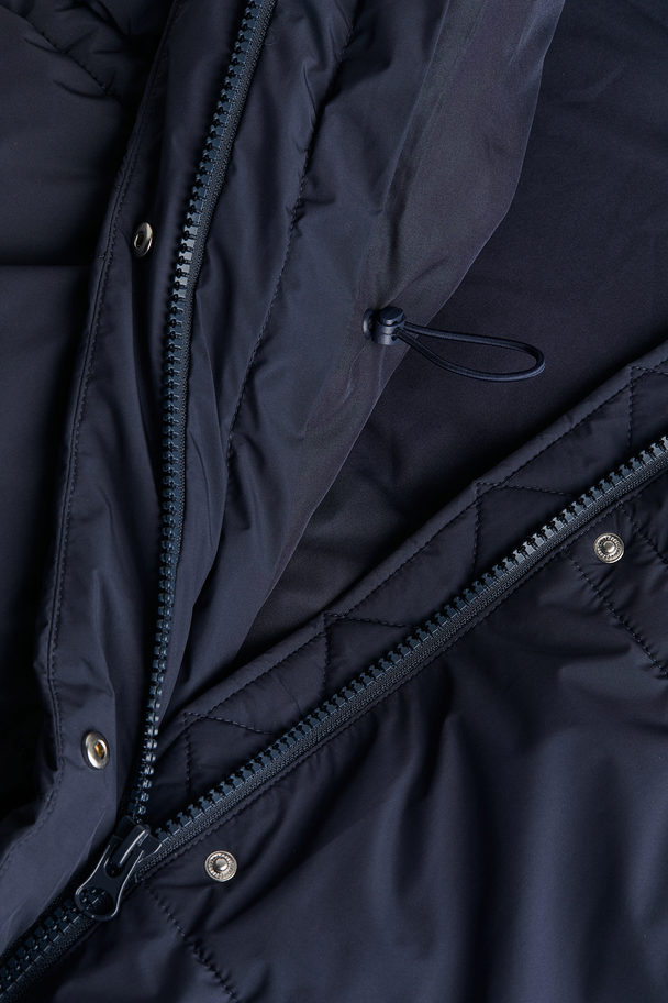 H&M Puffer Jacket mit Kapuze Marineblau