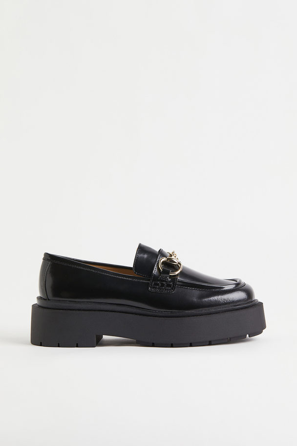 H&M Chunky Leather Loafers Black