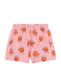Shorts aus Frottee Rosa