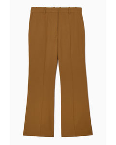 Flared Wool Trousers Brown