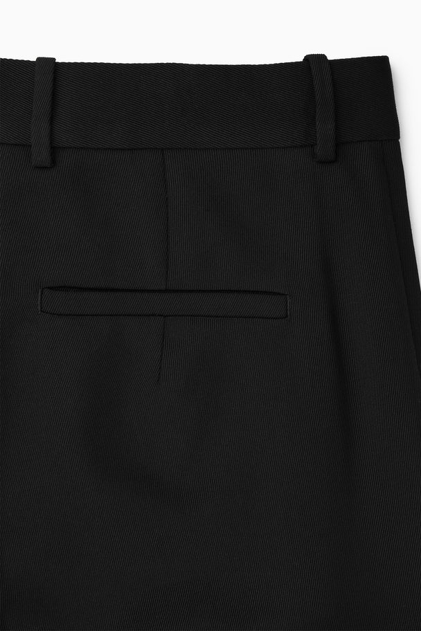 COS Flared Wool Trousers Black