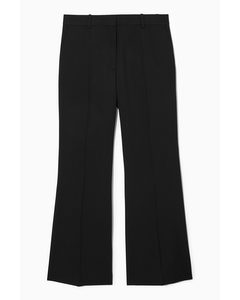 Flared Wool Trousers Black