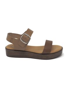 Akeria Platform Sandal I Brunt Læder