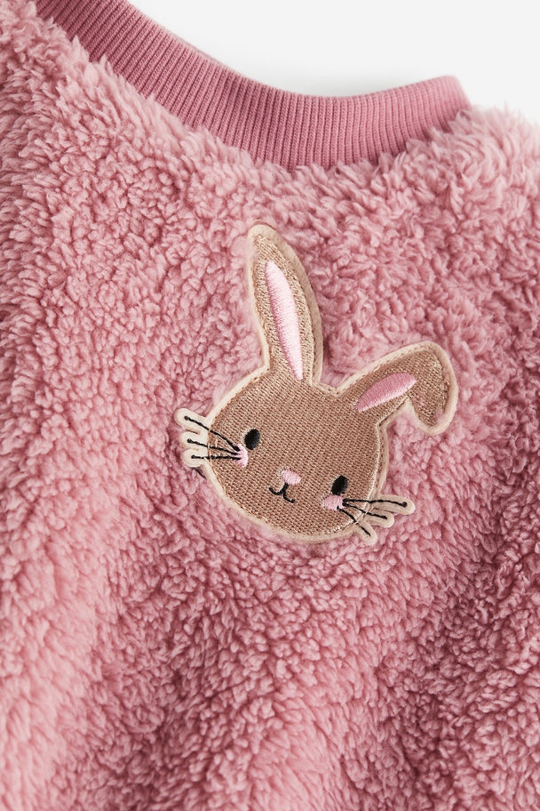 H&M Sweatshirt I Pilé Rosa/kanin
