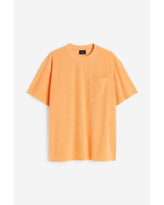 Relaxed Fit Terry T-shirt Orange