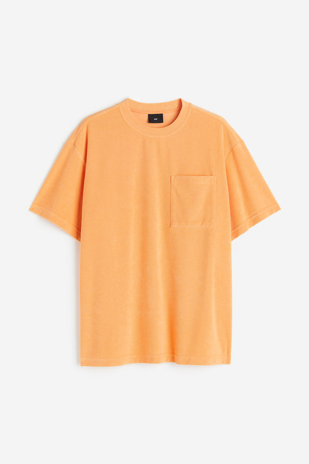 H&M Badstof T-shirt - Relaxed Fit Oranje