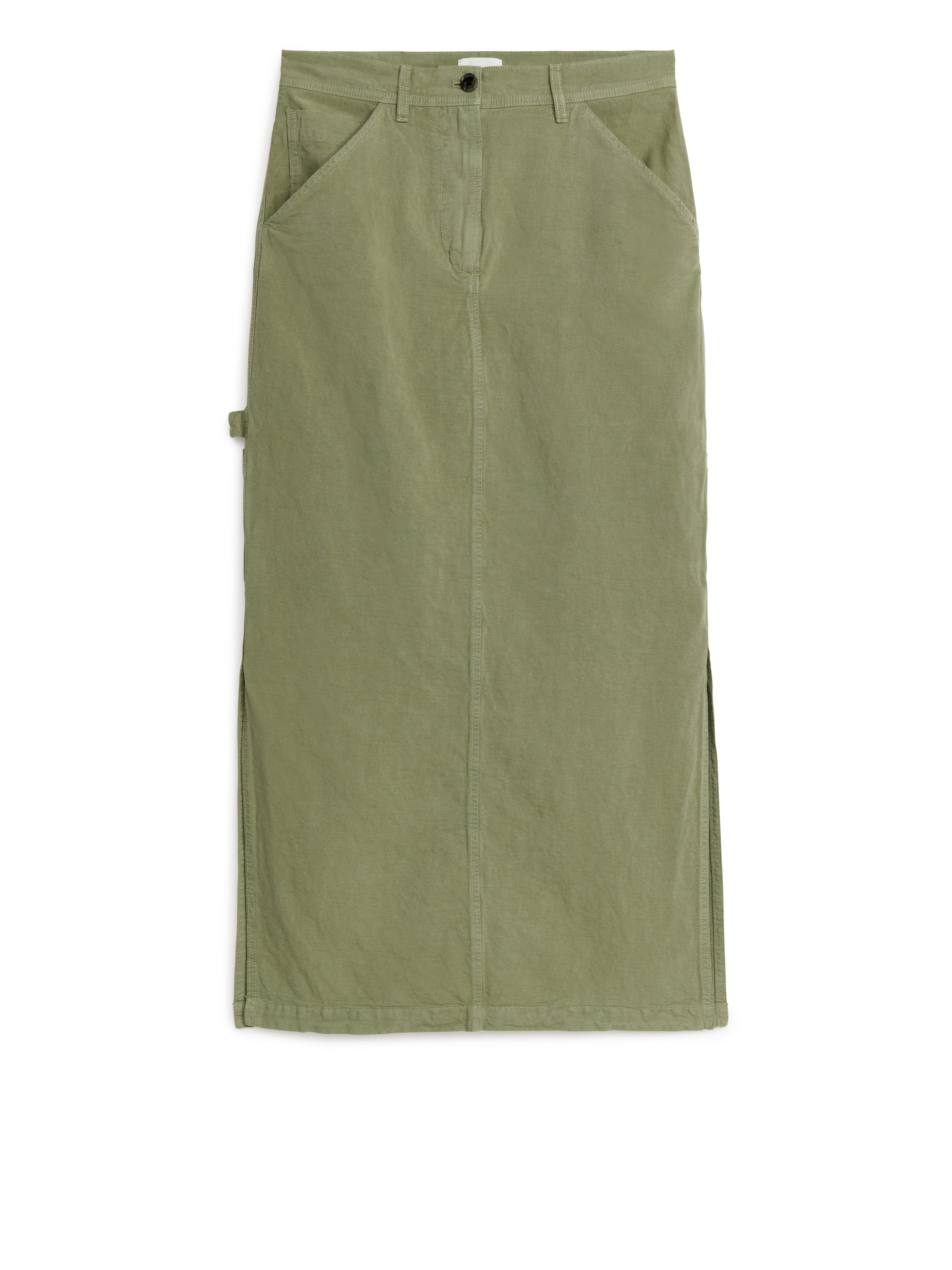 Billede af Arket Lang Cargo-nederdel Kakigrøn, Nederdele. Farve: Khaki green I størrelse 34
