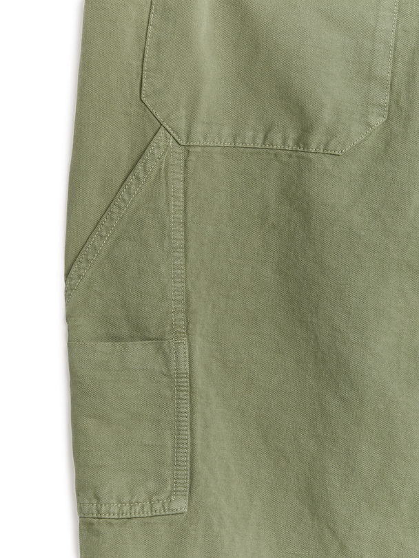 ARKET Long Cargo Skirt Khaki Green