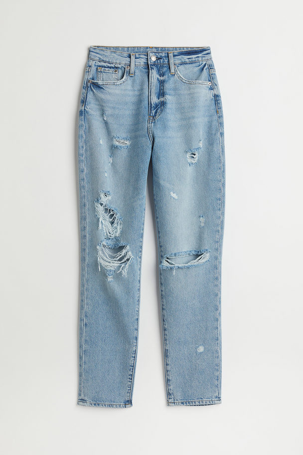 H&M Mom Comfort Ultra High Ankle Jeans Denimblauw