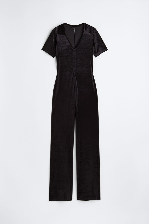 H&M Collared Jumpsuit Black