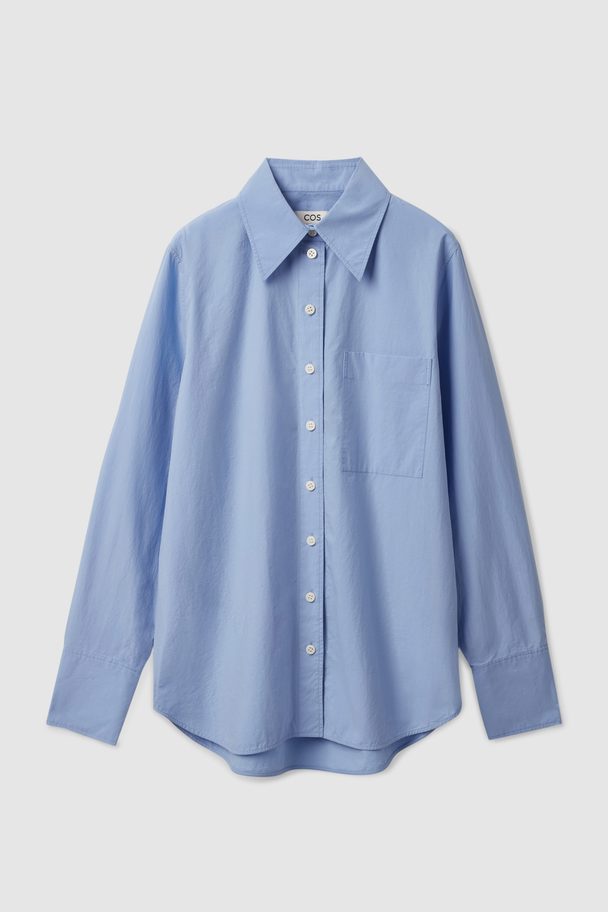 COS Oversized Long-sleeve Shirt Blue